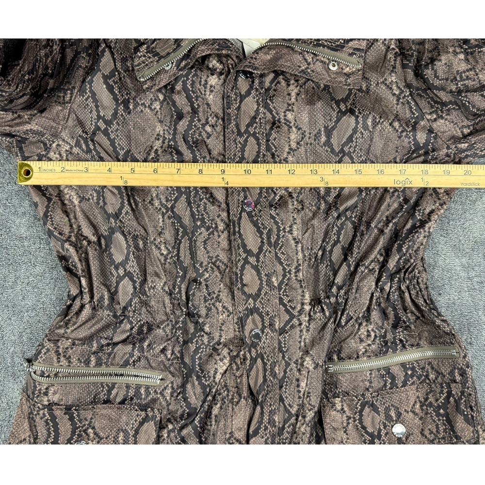 Michael Kors Snakeskin Print Trench Coat Jacket Brown Belted Womens S NWT - Picture 8 of 10